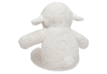 Jollein knuffel lamb achterkant, wit pluche baby cadeau met textuur voor tactiele stimulatie