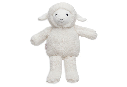 Jollein knuffel lamb wit pluche 31 cm voorkant, zacht baby speelgoed met lieve glimlach