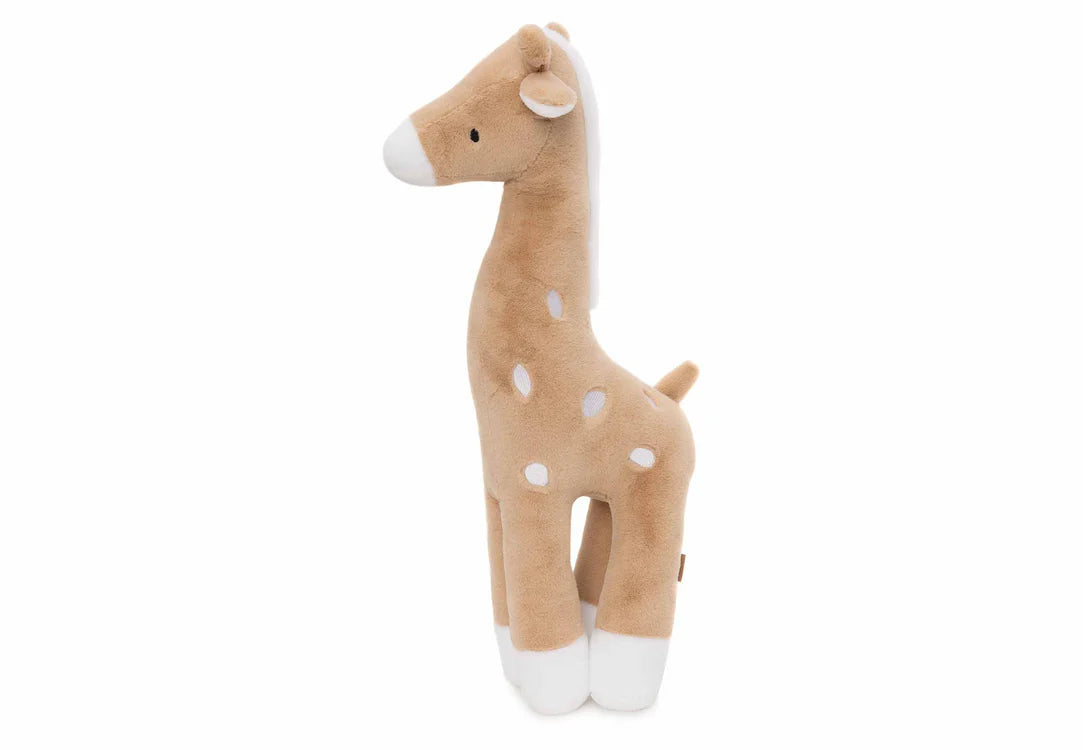 Jollein Knuffel XL Giraffe in biscuitkleur met witte details, pluche speelgoed voor baby’s en peuters.