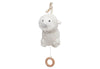 Jollein Muziekdoosje Lamb wit pluche lammetje met houten ring, perfecte muziekhanger als kraamcadeau