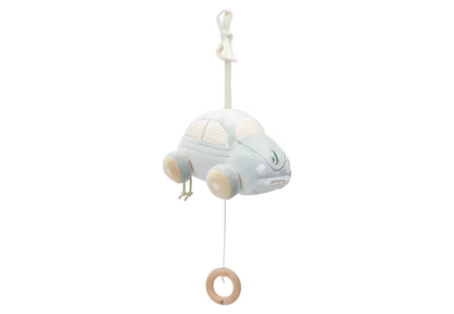 Hero-afbeelding van Jollein Muziekdoosje On The Go in auto design met houten ring, perfect als baby cadeau.