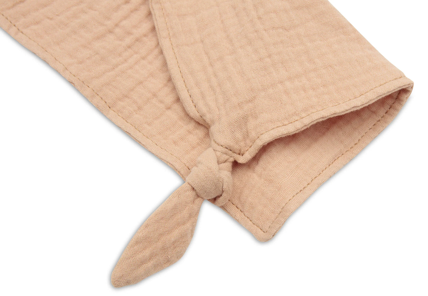 Close-up Jollein Speendoekje Bunny Ears Moonstone, katoenen knuffeldoekje als stijlvol kraamcadeau voor baby’s.