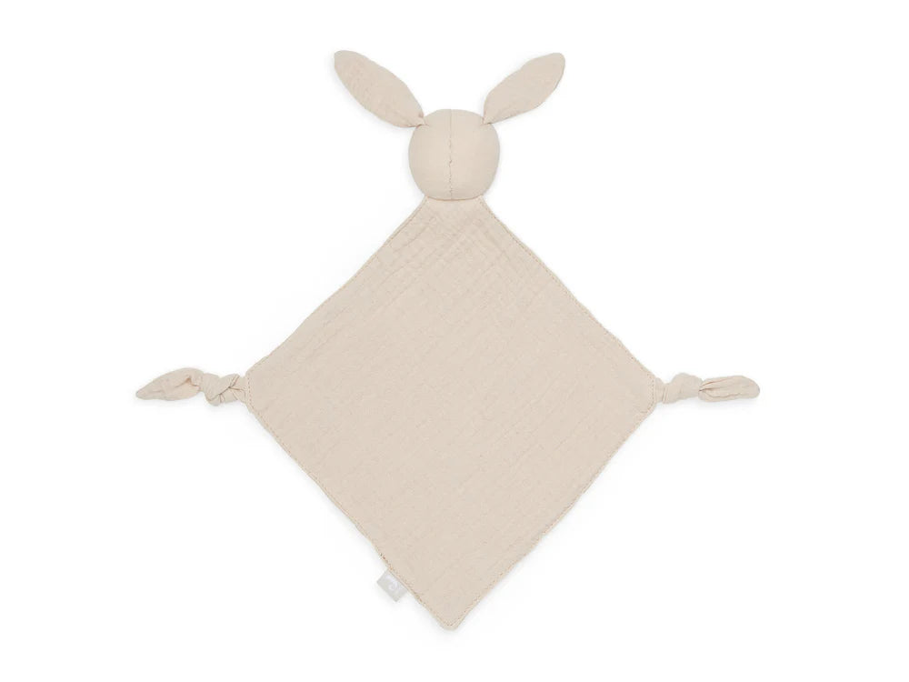 Achterkant Jollein Speendoekje Bunny Ears in nougat, zacht knuffeldoekje van stof, ideaal als baby cadeau of kraamcadeau.