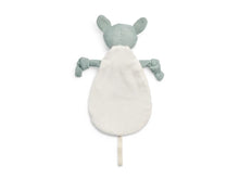 De achterkant van het Jollein speendoekje deer toont zachte fleece in Ash Green, geschikt als speenknuffel.