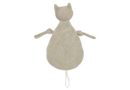 Achterkant van het beige Jollein Speendoekje Fox met gebreide armen, ideaal als knuffeldoekje voor baby’s.