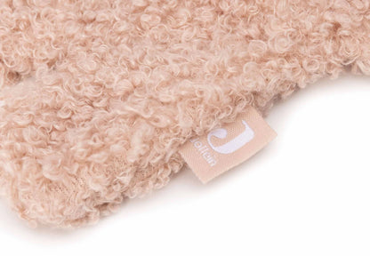 Detail van het Jollein Speendoekje Teddy Bear Wild Rose met zichtbaar label en zachte teddy stof.