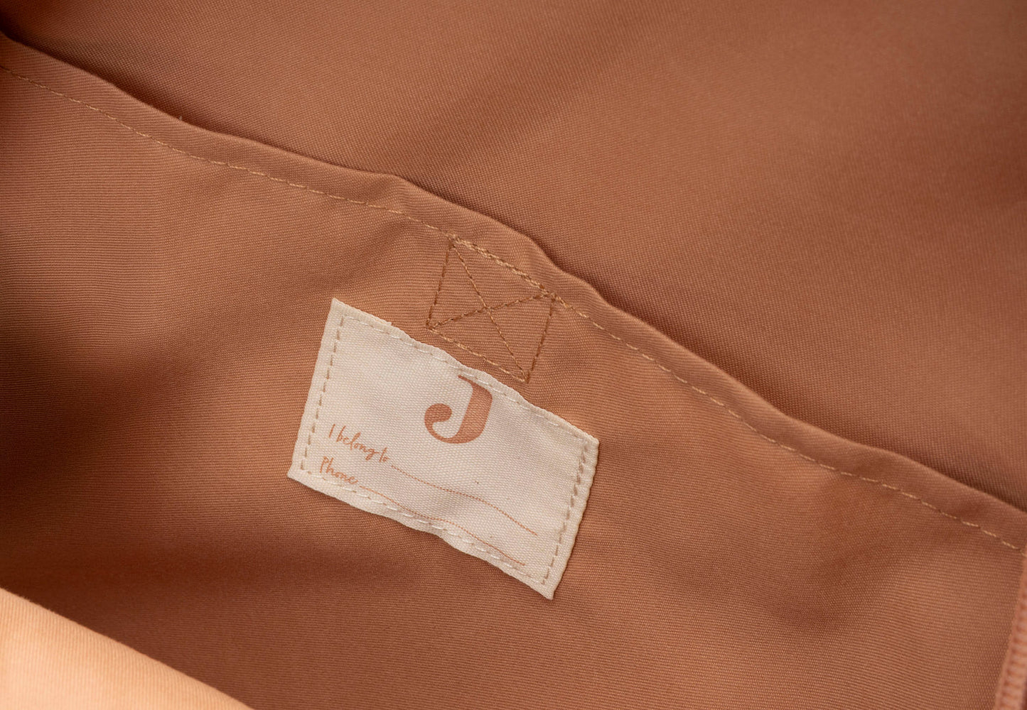 Kinder rugtas Jollein Flower binnenkant met label en vakindeling, praktisch interieur