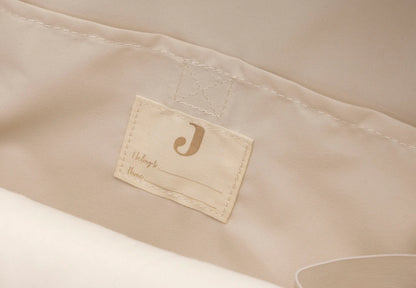 Kinder rugtas binnenzijde met Jollein label en naamvakje voor personalisatie in beige
