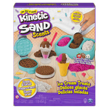 Voorkant verpakking van Kinetic Sand Ice Cream Treats met gekleurd scented sand, creatief en kindvriendelijk speelgoed.