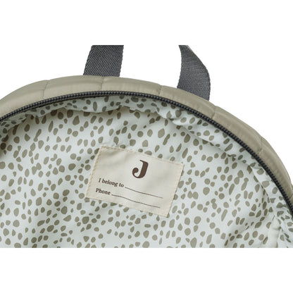 Kleine rugzak Jollein binnenkant met stippenvoering en naamlabel I belong to voor kinderen