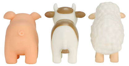 Little Dutch Bad Figuren Set Farm achteraanzicht van varken, koe en schaap, 3-delig badspeelgoed voor kinderen.