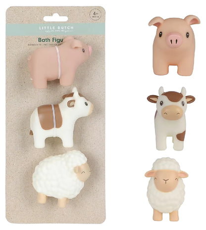Little Dutch Bad Figuren Set Farm detailfoto verpakking en losse dieren, leuk badspeelgoed voor jonge kinderen.
