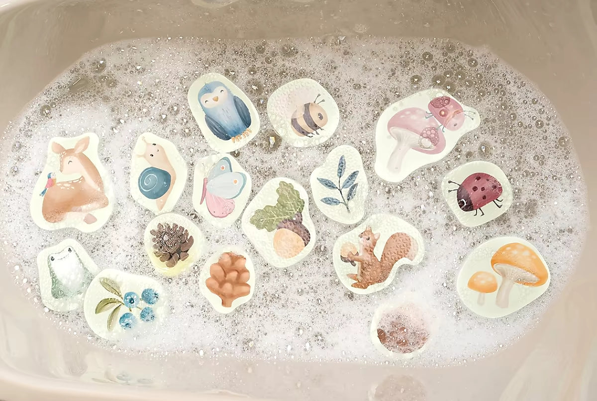 Little Dutch Bad Foam Figuren Forest Friends drijvend in badschuim, vrolijke dierenfiguren voor baby’s en peuters in bad.