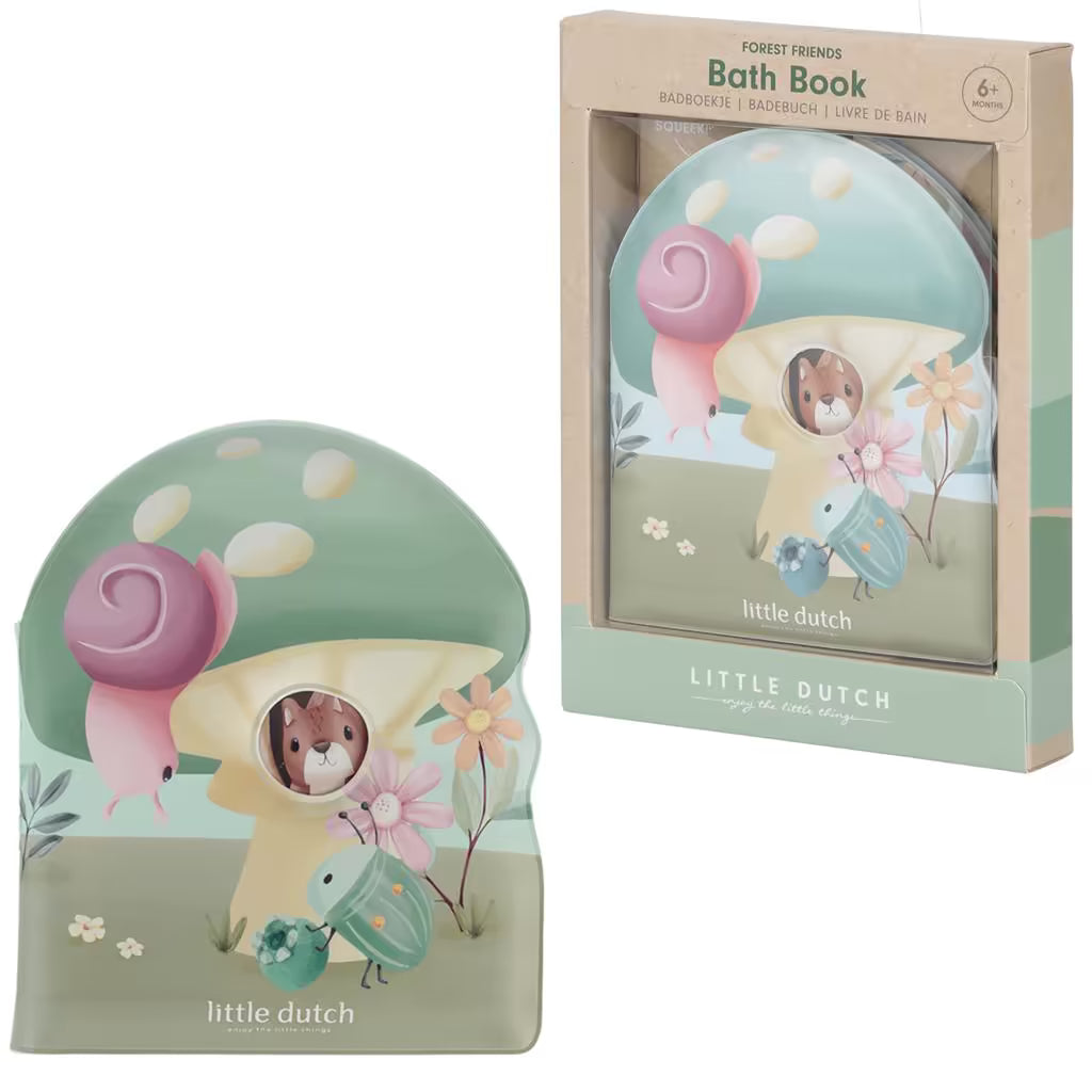 Little Dutch Badboekje Forest Friends los en in verpakking, kleurrijk badspeelgoed voor baby vanaf 6 maanden.