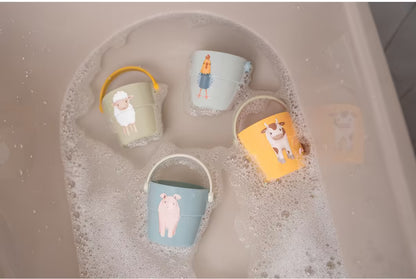 Little Dutch badspeelgoed badbekers Farm drijvend in bad met schuim, ideaal speelgoed voor in bad.