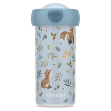 Little Dutch drinkbeker Mepal Campus forest friends 300 ML in blauw met vosjes en bladeren, ideale drinkfles kind voor school.