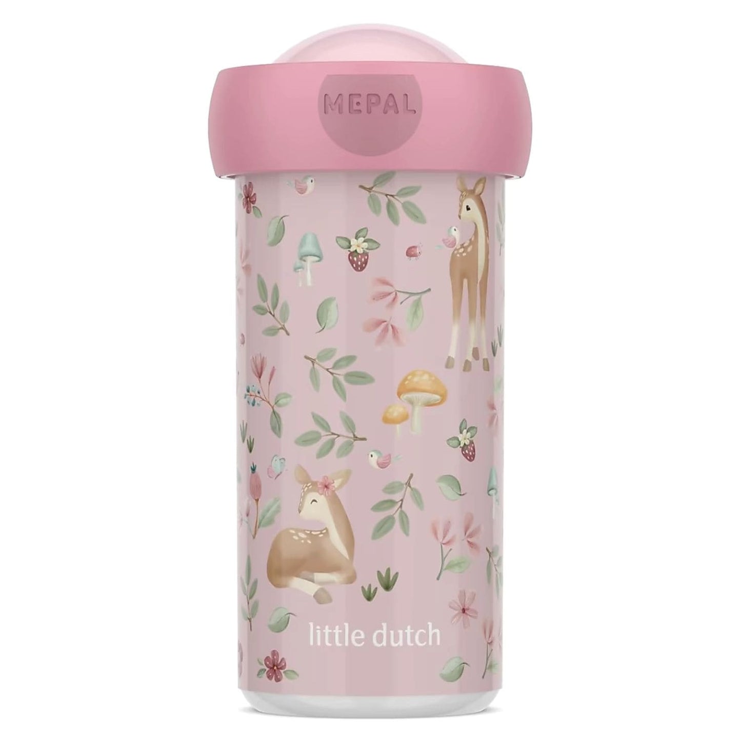 Little Dutch drinkbeker van Mepal 300 ml in Fairy Garden design met hertjes en bloemen, ideaal als drinkfles kind.