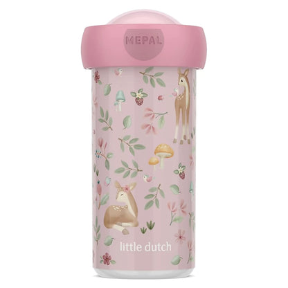 Little Dutch drinkbeker van Mepal 300 ml in Fairy Garden design met hertjes en bloemen, ideaal als drinkfles kind.