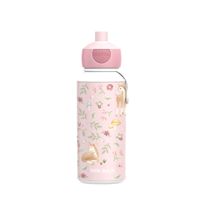 Little Dutch drinkfles 400ml Fairy Garden, Mepal drinkbeker in roze met bosdieren, ideaal voor school en onderweg.
