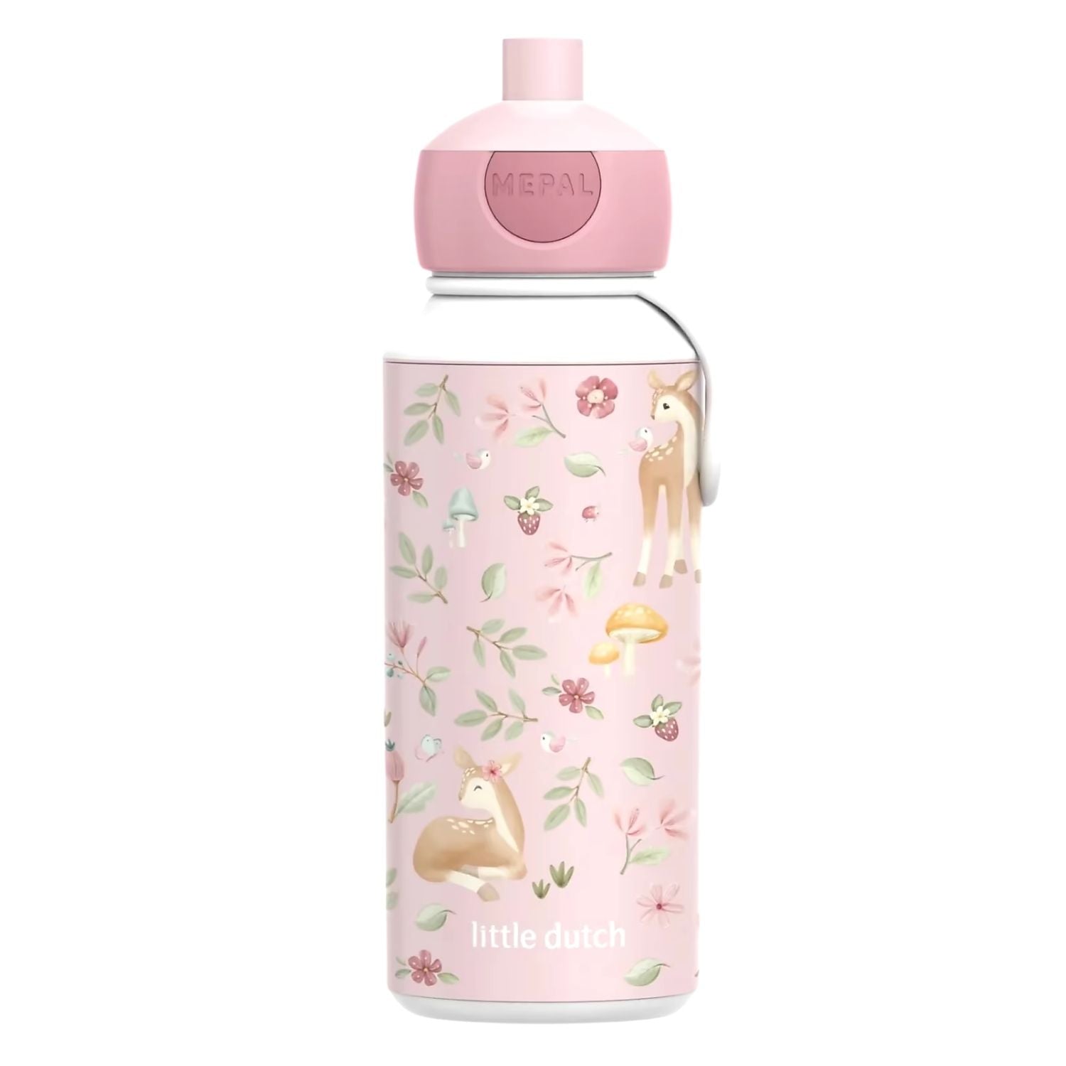 Little Dutch drinkfles 400ml Fairy Garden, Mepal drinkbeker in roze met bosdieren, ideaal voor school en onderweg.
