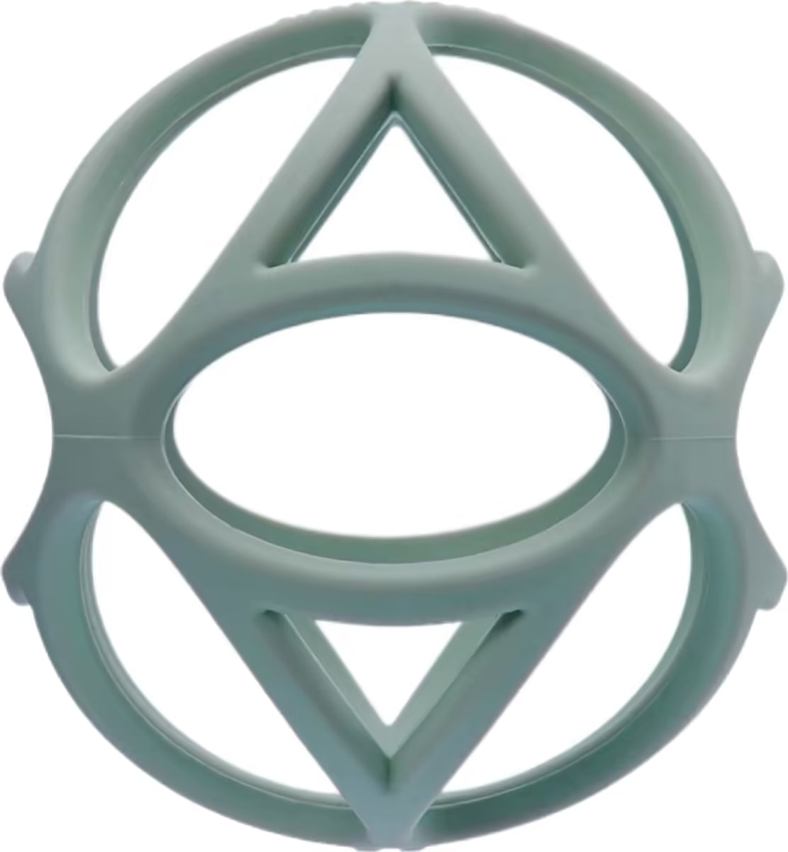 Little Dutch Grijpbal blauw met open design, gemaakt van veilig siliconen en geschikt als bijtringen baby.