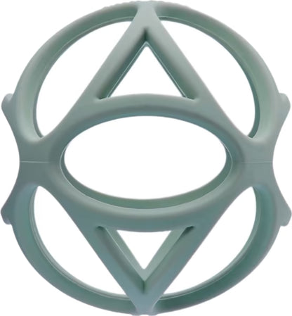 Little Dutch Grijpbal blauw met open design, gemaakt van veilig siliconen en geschikt als bijtringen baby.