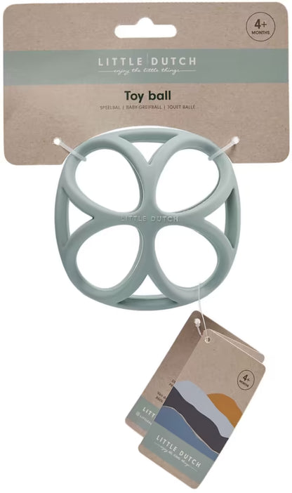 Little Dutch Grijpbal blauw in originele verpakking, perfect kraamcadeau of baby cadeau vanaf vier maanden.
