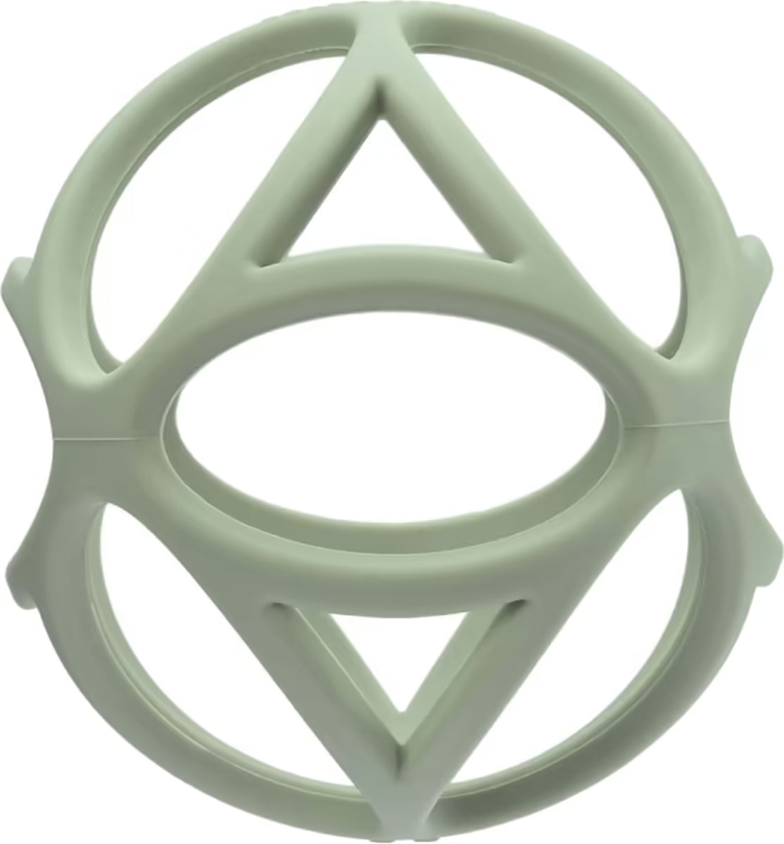 Little Dutch Grijpbal Groen van zacht siliconen, ideaal babyspeelgoed en bijtspeeltje voor baby vanaf 4 maanden.