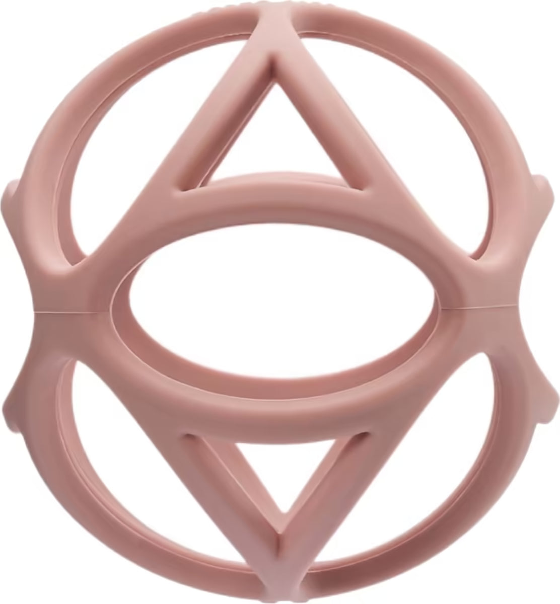 Little Dutch Grijpbal roze met open structuur, functioneert ook als bijtring baby en sensorisch speelgoed.