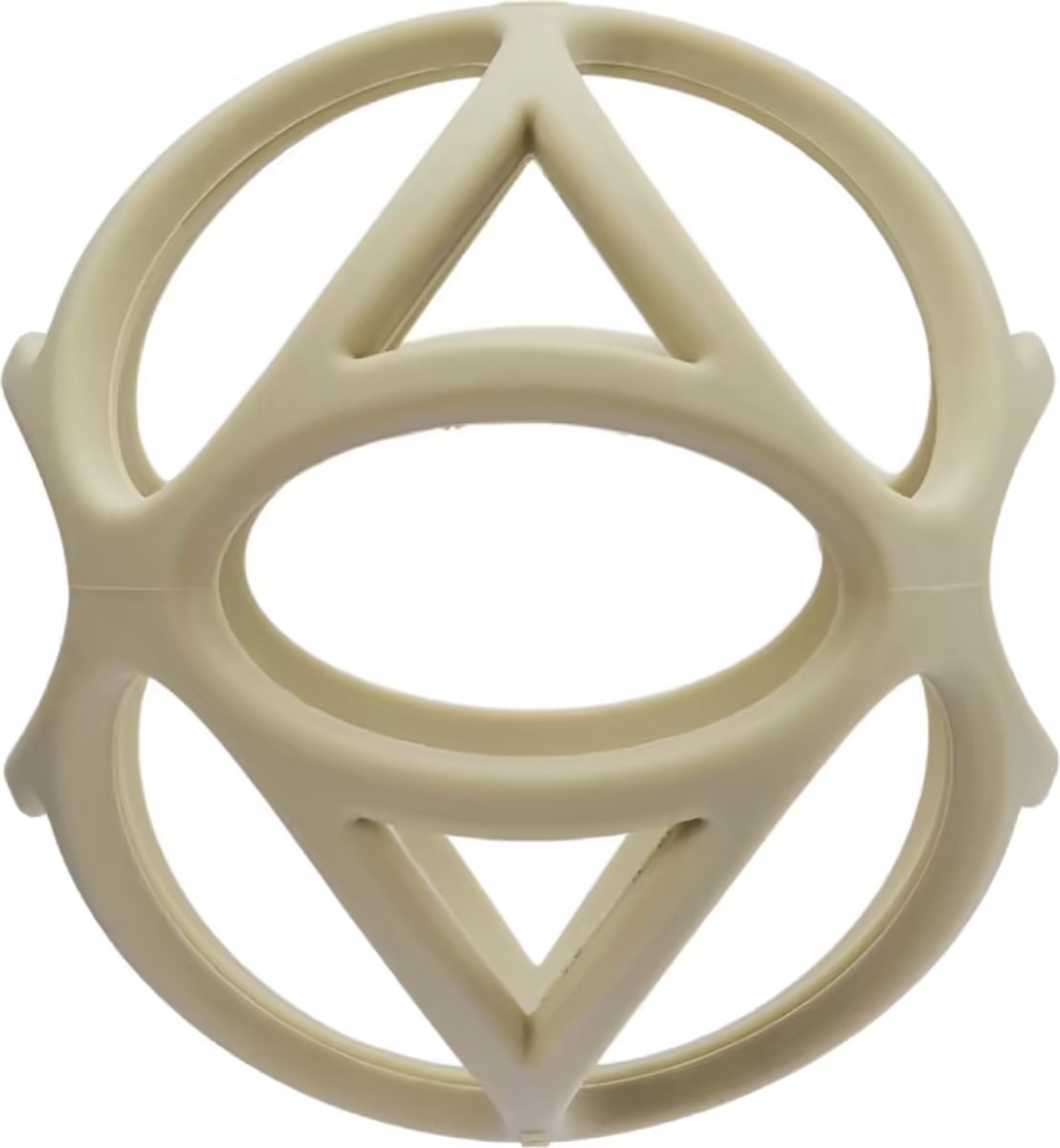 Little Dutch Grijpbal Zand met geometrisch design, sensorisch speelgoed en bijtring baby in één.