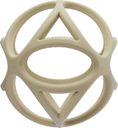 Little Dutch Grijpbal Zand met geometrisch design, sensorisch speelgoed en bijtring baby in één.