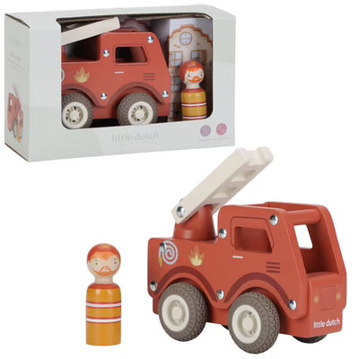 Little Dutch Houten Brandweerauto met Pegdoll