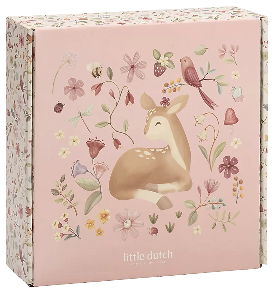 Little Dutch Knutseldoos Fairy Garden achterzijde doos met hertje en bloemenprint, leuk voor knutsel ideeën thuis.