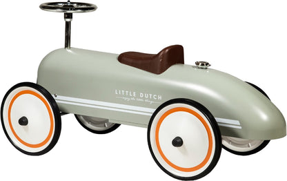 Little Dutch loopwagen mintgroen met bruin kunstleren zadel en chromen stuurwiel