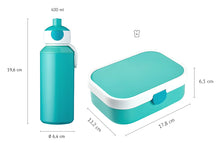 Little Dutch lunchset met Mepal Campus lunchbox en drinkfles 400 ml, praktische Bento broodtrommel kind in turquoise.