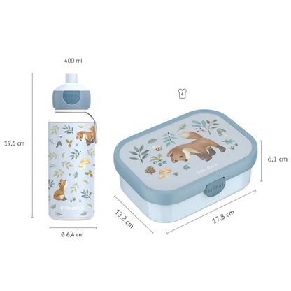 Little Dutch lunchset met Mepal Campus lunchbox en drinkfles 400 ml, praktische Bento broodtrommel kind in forest friends.