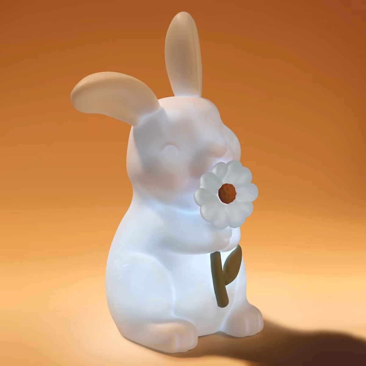 Little Dutch nachtlampje Baby Bunny verlicht in het donker, warm sfeerlicht met bloem voor kinderen.