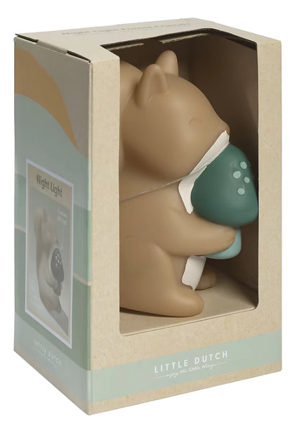 Little Dutch nachtlampje eekhoorn in verpakking, Forest Friends collectie, ideaal nachtlampje baby en kraamcadeau.
