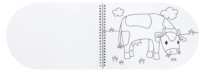 Little Dutch verfboek kleurplaat van koe uit Little Farm thema, leuk knutsel idee en creatieve activiteit voor peuters.