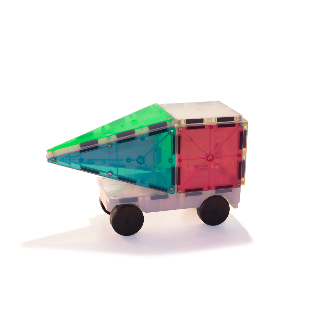 Magnetic magna tiles auto detail foto kleurrijke magnetische tegels met wielen voor kinderen