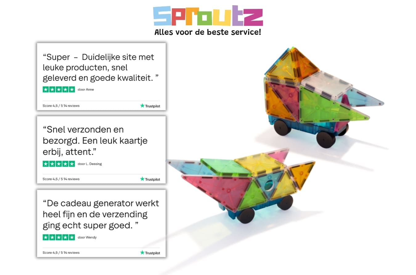 Magnetic magna tiles Grand Prix race auto's gebouwd met gekleurde magnetische tegels Sproutz
