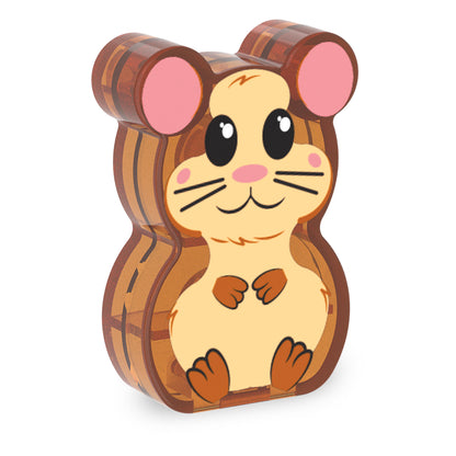 Magnetic magna tiles hamster figuur close-up, schattig bruin design voor magneet speelgoed bouwset