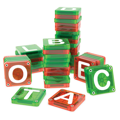 Magna Tiles microMAGS magnetische lettertegels gestapeld STEM speelgoed fijne motoriek