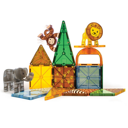Magnetic magna tiles Safari Animals gebouwde constructie met 25 magnetische tegels en jungle dieren