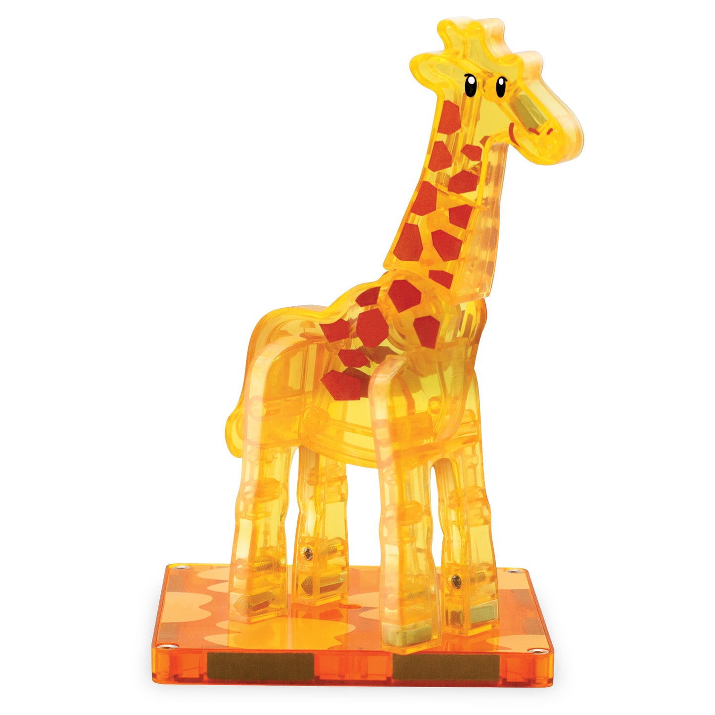 Magnetic magna tiles Safari Animals giraf detail geel-oranje magnetische figuur met rode vlekken magneet speelgoed