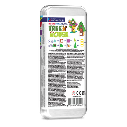 Magna-Tiles Travel Tree House achterzijde verpakking met inhoud 24 stuks magnetisch speelgoed overzicht