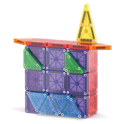 Magnetic magna tiles MicroMAGS deluxe set constructie met magnetische tegels in vorm van gekleurd gebouw