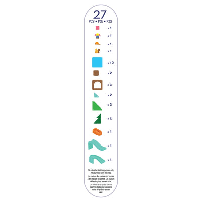 Magnetic magna tiles Raging Rapids inhoud overzicht met 27 magnetische onderdelen, raft en reddingswerker