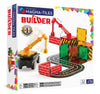 Magnetic magna tiles Builder set voorkant verpakking met 32 magnetische tegels en bouwvoertuigen