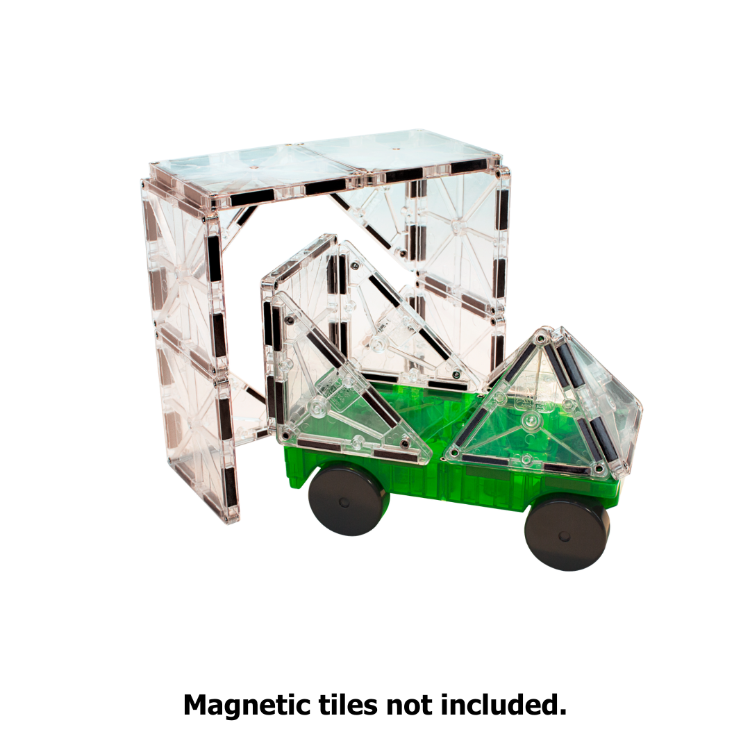 Magnetic magna tiles Cars Set groene auto met garage constructie gemaakt van transparante magnetische tegels